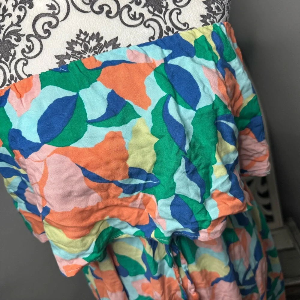 Jopna Boho Flowy Strapless Maxi Dress Size Medium Beach Vacation Resortwear - Picture 3 of 11